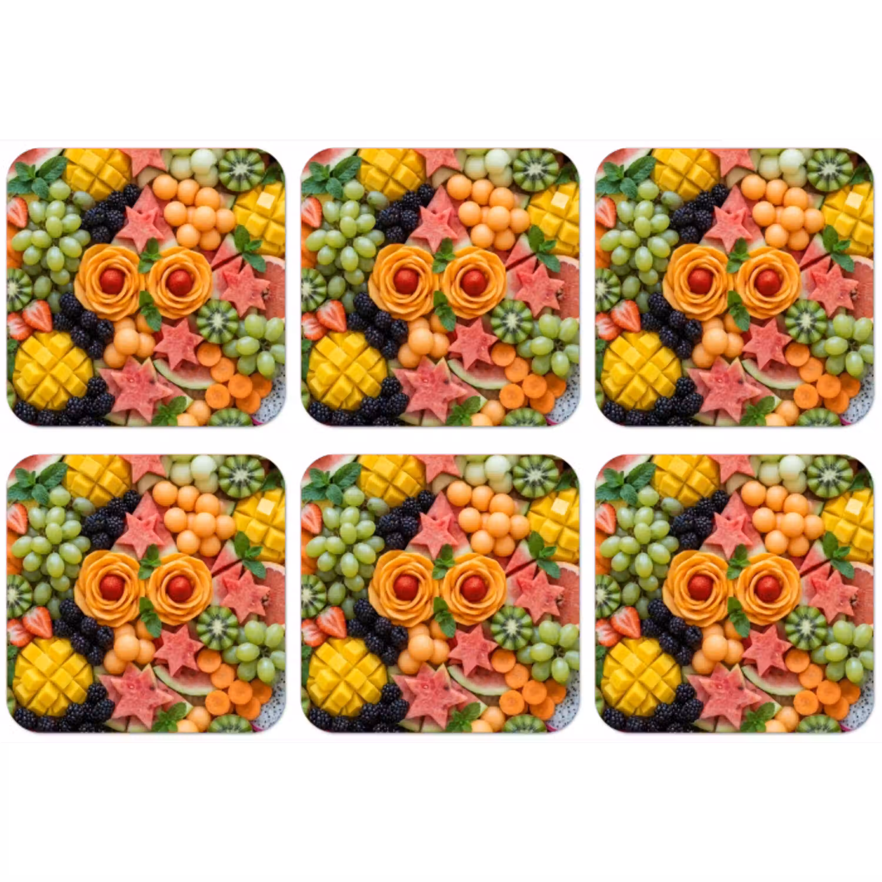 Fruit - Variatie - Kleurrijk - Vers - Eten onderzetter kurk middel -zkaufland3dotto