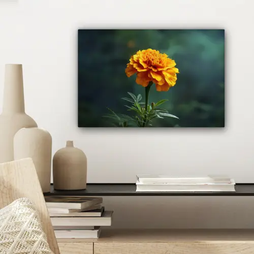 Bloemblaadjes - Afrikaan - Oranje - Wazig canvas 2cm klein -sfeer6