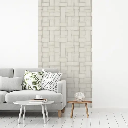 Vlechtwerk - Banen - Beige fotobehang vinyl groot 64 -woonkamer