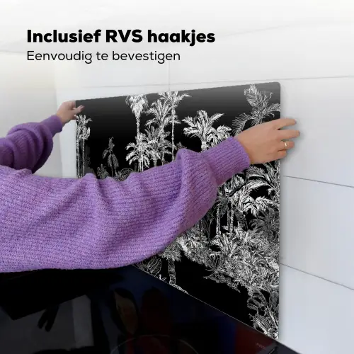 Bladeren -  Inductie beschermer - Bomen - Inductie mat - Jungle Inductie beschemer met haakjes middel -ky-ophangen-nl