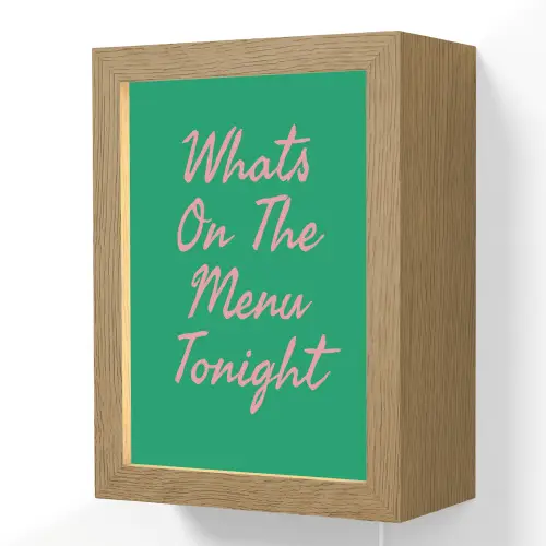 Menu - Quote - Roze Light Box met kabel (Wandlamp) klein -3d