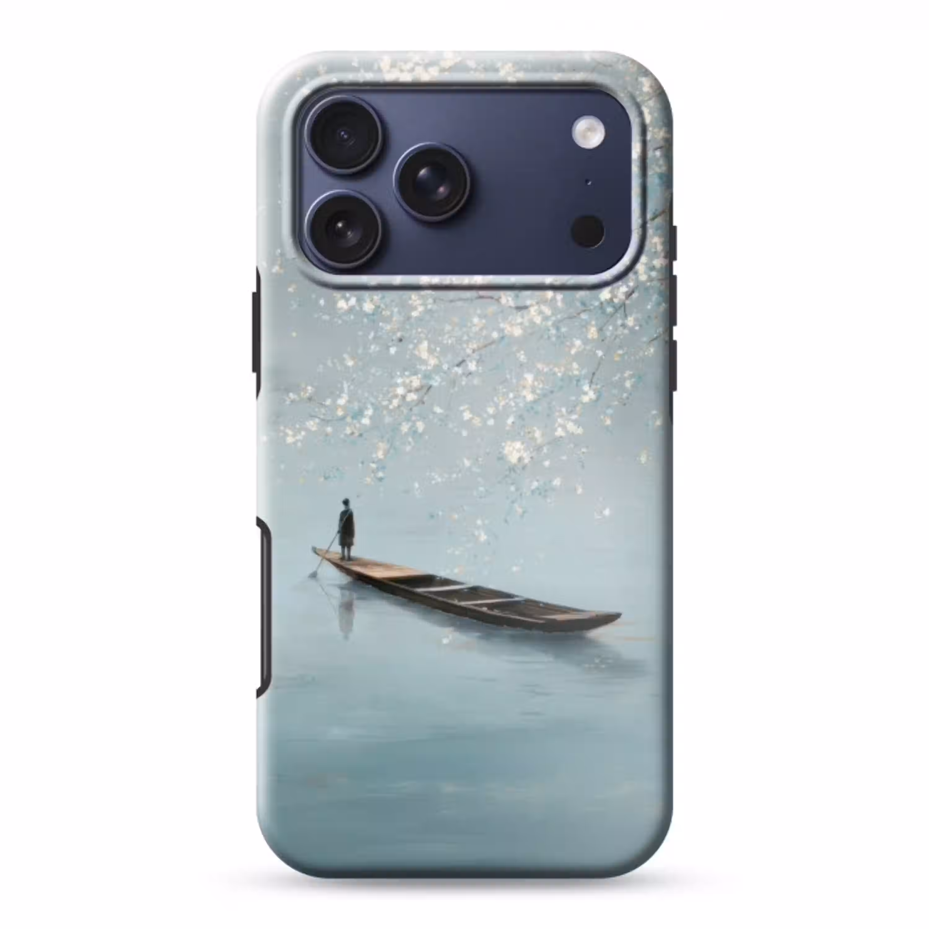 Bloesems - Minimalistisch - Wateroppervlak - Boot Toughcase MagSafe Apple iPhone 17 Pro Max klein -3d