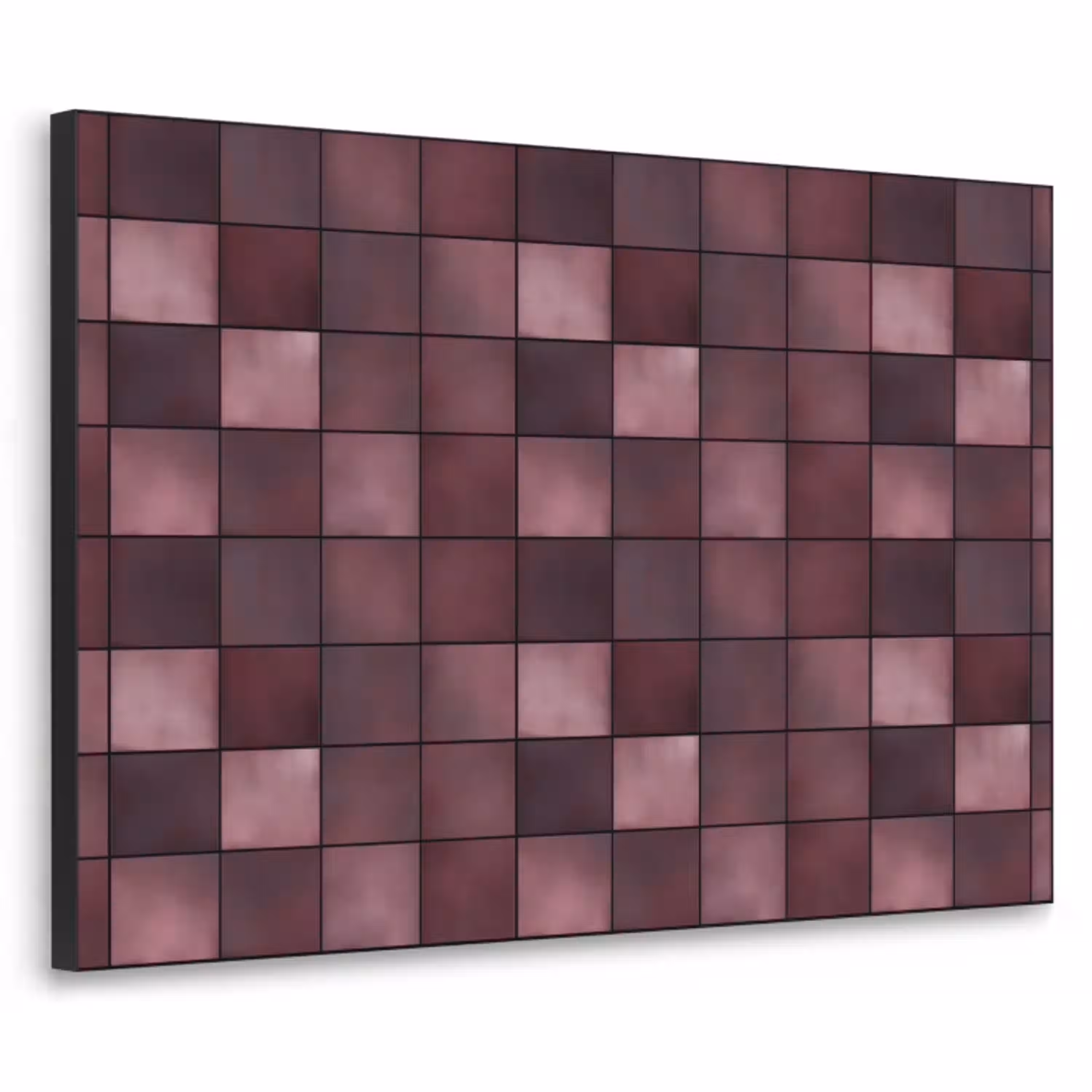 Vierkant - Tegel - Patroon - Paars Textielframe zwart klein 947 -3d