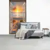 Doorkijk - Strand - Duinen - Zonsondergang fotobehang vinyl groot -slaapkamer