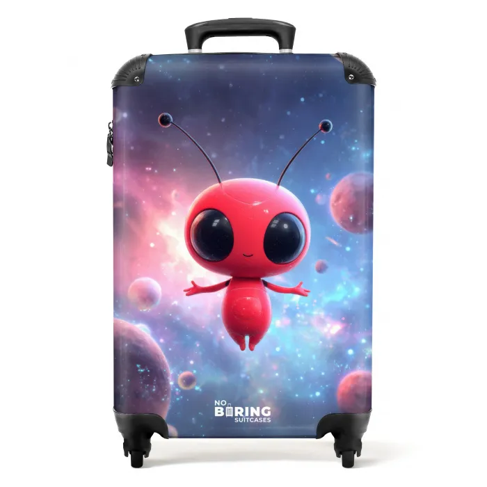 Roze alien tussen de planeten NBS - Handbagage koffer - Kinderen Unisex middel -productfoto_recht