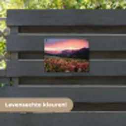 Bloemen - Bergen - Landschap - Nacht - Lucht - Roze tuinposter los doek klein -sfeer3