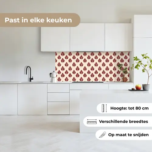Botanisch - Patroon - Bordeaux keuken achterwand 2 middel 871 -sfeer4_NL