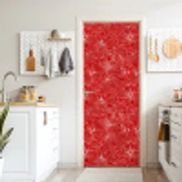 Bloemen - Patroon - Rood deurposter klein 289 -sfeer5