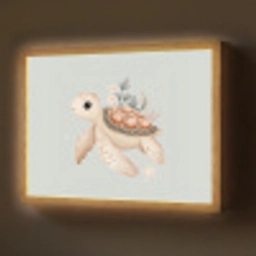 Zeeschildpad - Onderwaterwereld - Pastel Light Box met batterij (Wandlamp) middel -z3d_website