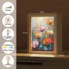 Bloemen - Kleurrijk - Abstract - Verf - Natuur Light Box met kabel (Tafellamp) klein -USP_NL