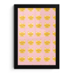 Katten - Patroon - Roze fotolijst zwart zonder passe partout klein 224 -3d