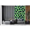 Panterprint - Blauw - Groen fotobehang vinyl groot 66 -bank
