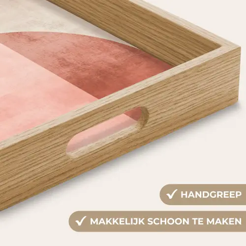 Cirkel - Abstract - Roze Dienblad Rechthoek middel -USP_HandgreepNL