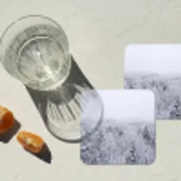 Bos - Sneeuw - Winter - Natuur - Wit onderzetter kurk middel -sfeer4