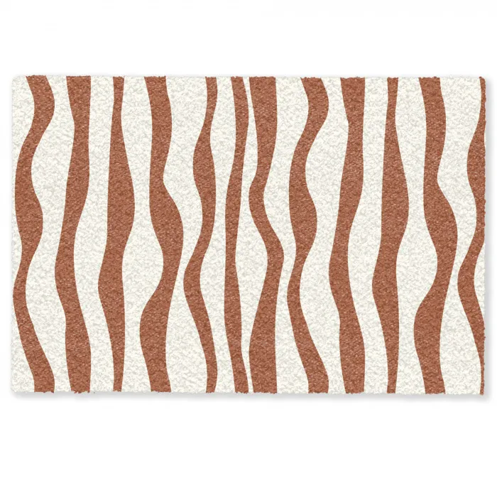 Golvende lijnen - Strepen - Beige - Bruin Deurmat klein -zkaufland3d