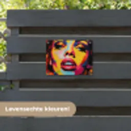 Vrouw - Gezicht - Kleurrijk tuinposter los doek klein -sfeer3