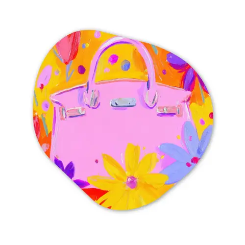 Tas - Roze - Bloemen Wandcirkel Organisch Plexiglas middel -3d