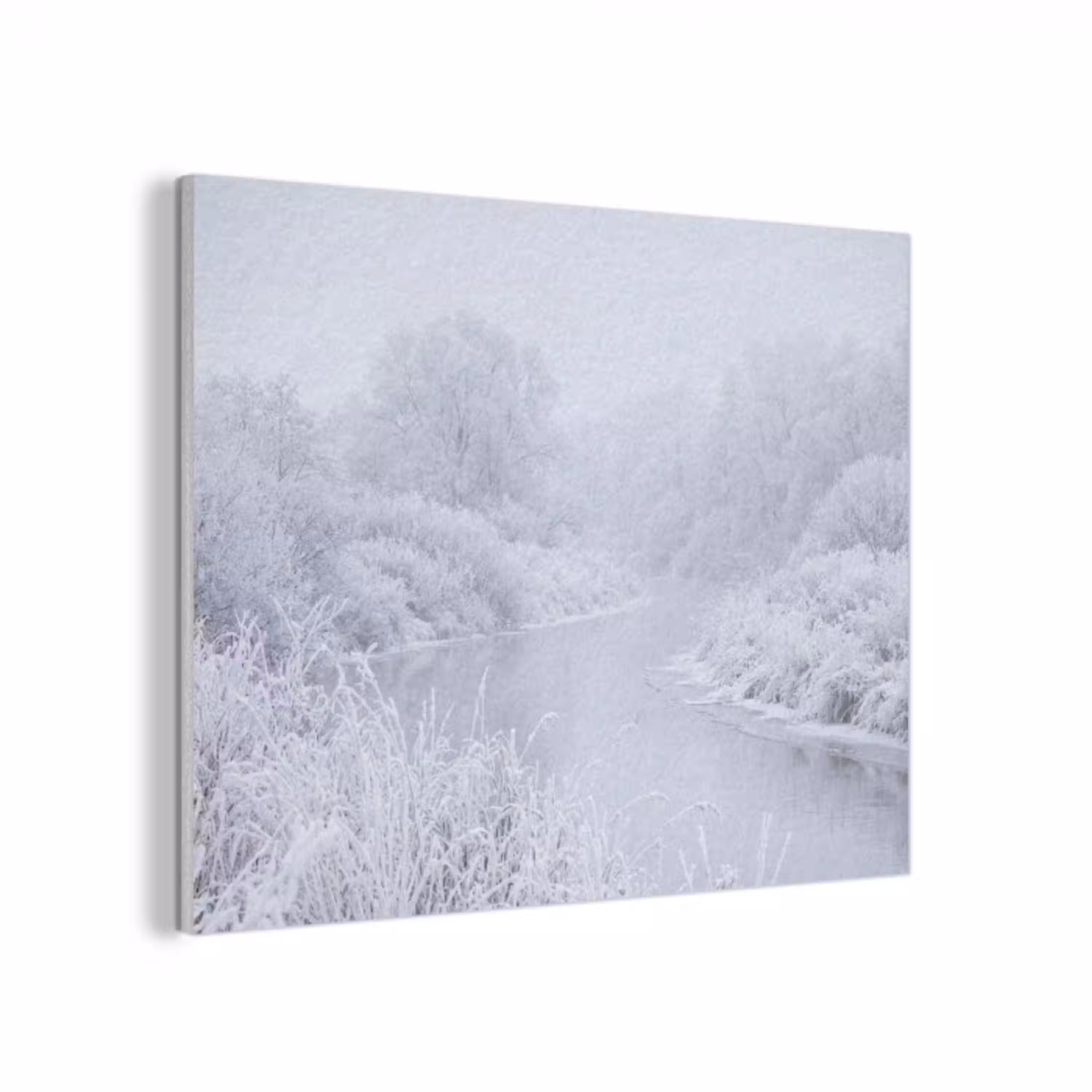 Rivier - Sneeuw - Bos - Winter - Schilderachtig PET vilt klein -3d
