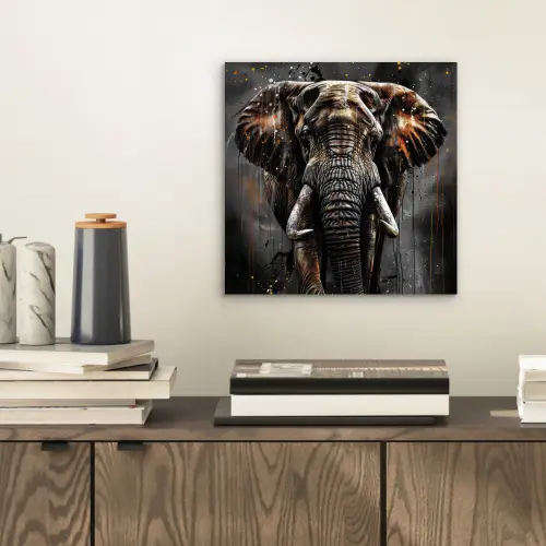 Olifant - Watercolor - Wilde dieren - Luxe aluminium wit klein -sfeer1