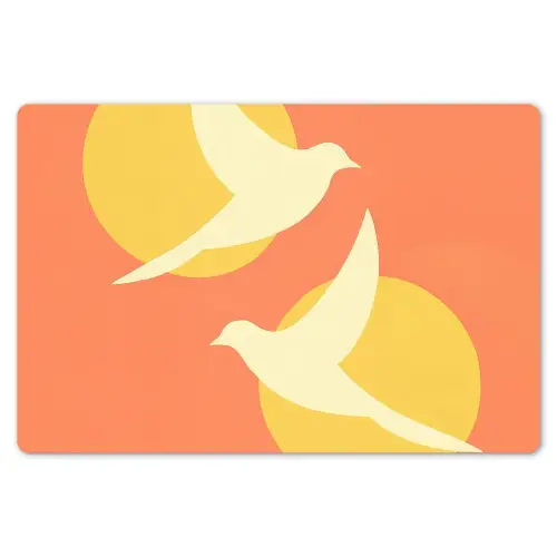 Vogels - Cirkels - Geel Placemat vinyl groot -zzsfeer1_Kitchenyeah-website