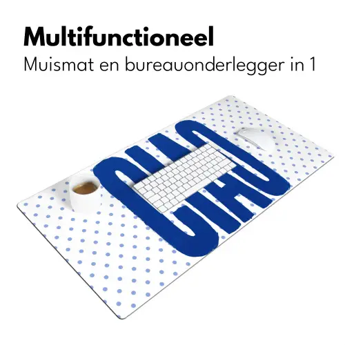 Ciao - Stippen - Roze - Wit Muismat XXL klein -sfeer4