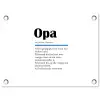 Quotes - Opa betekenis - Spreuken - Woordenboek tuinposter los doek klein -3d