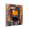 Televisie - Graffiti - Mens - Kleuren aluminium wit klein -3d
