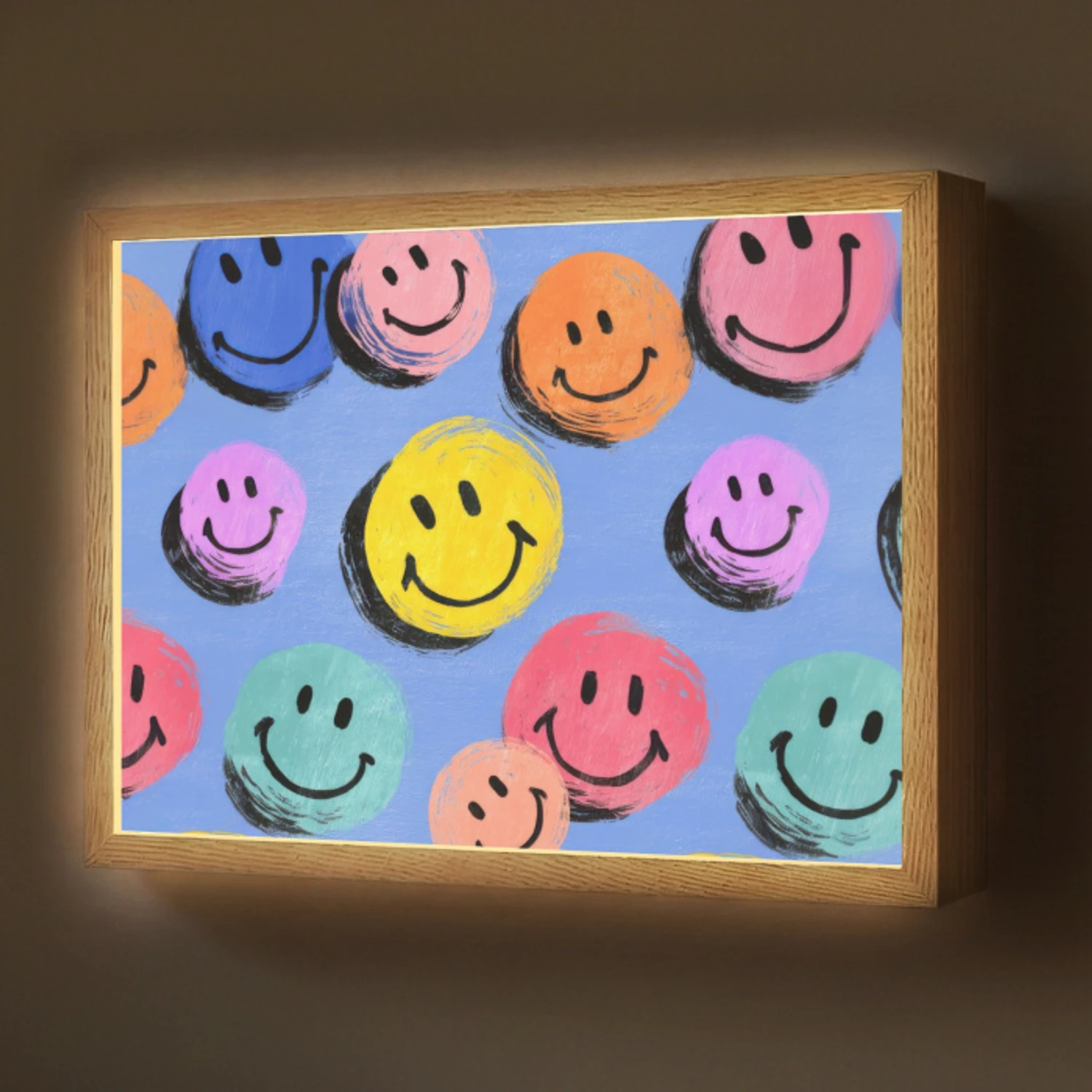 Smileys - Kleurrijk Light Box met batterij (Wandlamp) middel -z3d_website