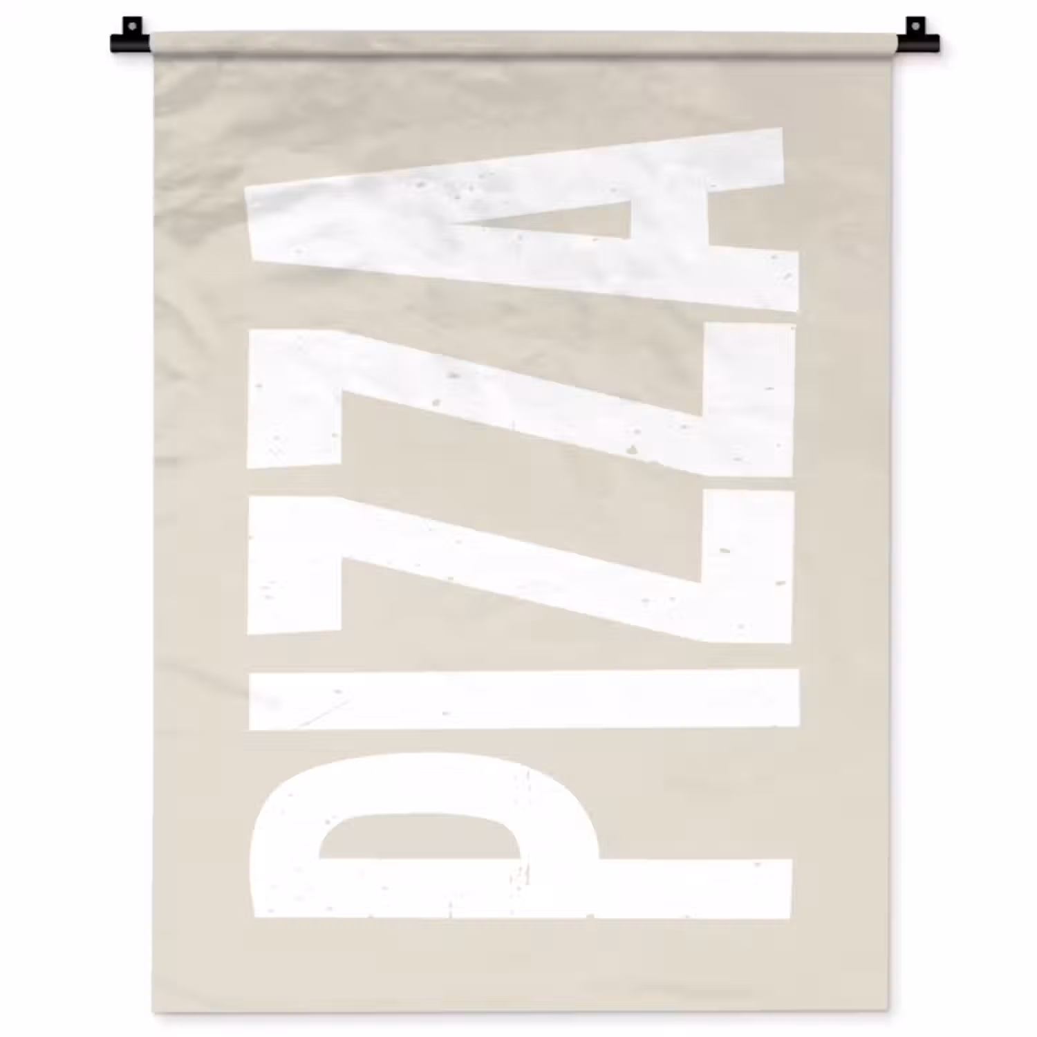 Wandkleed - Pizza - Decoratie - Japandi - Wit