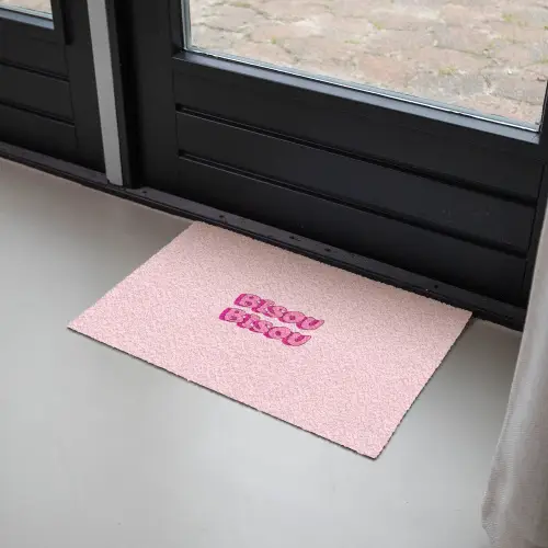 Bisou - Roze - Schaduw Deurmat klein -sfeer2