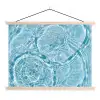 Water - Blauw - bubbels textielposter latten blank klein -3d