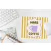 More coffee - Geel - Paars - Strepen - Mok muismat rubber klein -witbureau