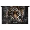 Tijger - Dieren - Portret - Luxe - Zwart Wandkleed katoen middel -zz3d