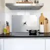 Minimalistisch - Silhouet - Zwart - Vliegtuig Inductie beschemer met haakjes klein -sfeer2