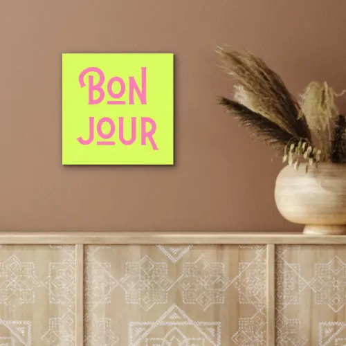 Groen - Roze bonjour - art-deco aluminium wit klein -sfeer4