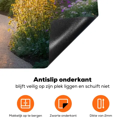 Pad - Bloemen - Park Inductie beschermer vinyl 3mm klein -zzzzzzz-td-onderkant