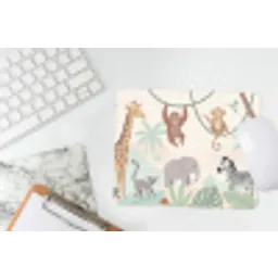 Jungle - Dieren - Groen muismat rubber klein -witbureau