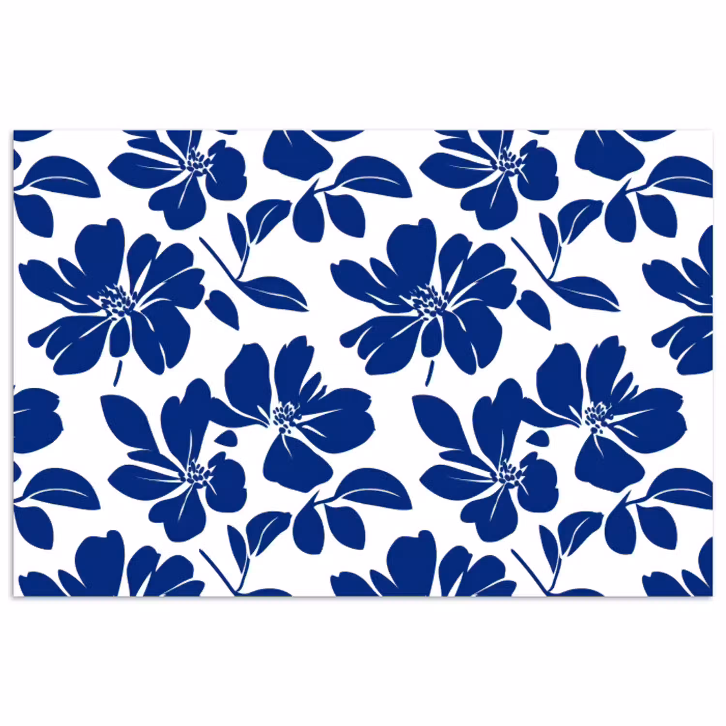 Floraal - Modern - Blauw poster papier klein 62 -3d
