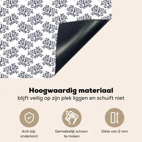 Oceaan - Koraal - Blauw - Wit Inductie beschemer met haakjes klein 777 -ky-onderkant-nl