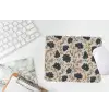 Motief - Bloemen - Zwart - Beige muismat rubber klein 262 -witbureau