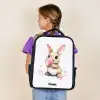 Bruin konijntje met roze bellen Rugzak - Zwart middel -sfeer5