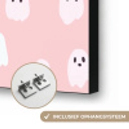 Spookjes - Patroon - Roze Textielframe zwart klein 947 -USP_ophangsysteemNL