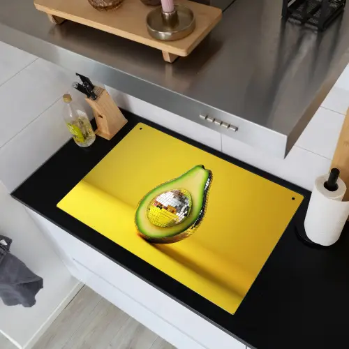 Avocado - Discobal - Geel - Glitter Inductie beschemer met haakjes klein -sfeer1