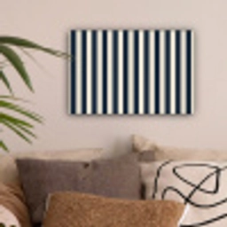 Verticale strepen - Blauw - Crème canvas 2cm klein 34 -sfeer1
