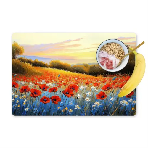 Klaproos - Bloemenveld - Kleurrijk Placemat vinyl groot -zzzproduct_Kitchenyeah-website