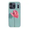 Blad - Anthurium - Stippen - Roze Telefoonhoesje iPhone 17 Pro klein -3d