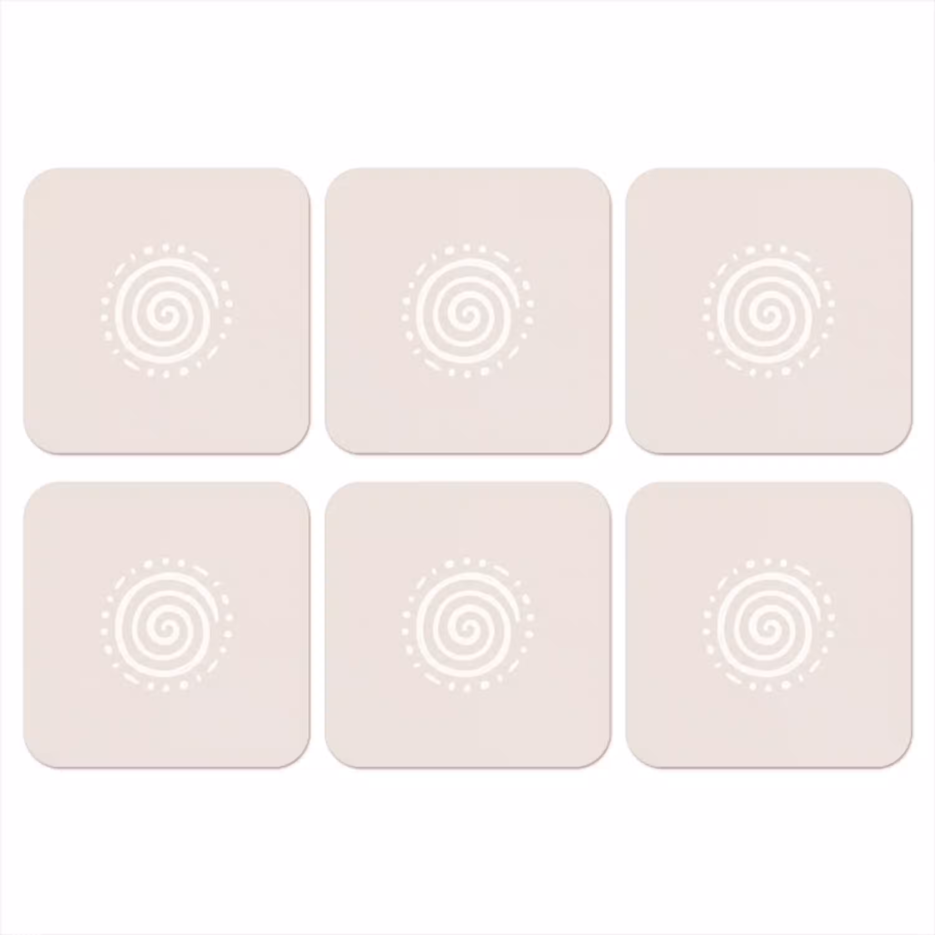 Symbool - Spiraal - Abstract - Minimalistisch - Beige onderzetter kurk middel -3d