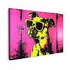 Hond - Zonnebril - Roze - Art Tuinposter op houten frame 2 cm dik klein -3d