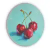 Kersen - Rood - Drie - Geverfd Akoestische PET Vilt - Rond klein -3d