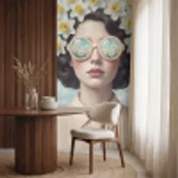 Vrouw - Narcissen - Geel Behang Vlies klein -sfeer1